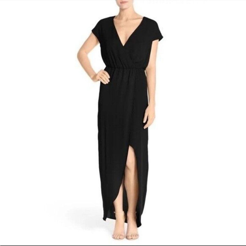 Charles Henry faux wrap black‎ dress M